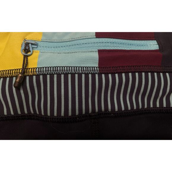 Lululemon Run Inspire Crop II Sz 6 Inkwell Pow Stripe Split Pea Power Luxtreme - Picture 6 of 10